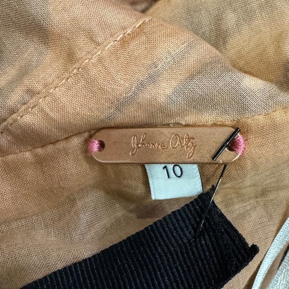 NWT $595 Johanna Ortiz Yoruba Crop Top in Russet Terracotta, Black, & Ecru Sz 10 - Picture 10 of 13